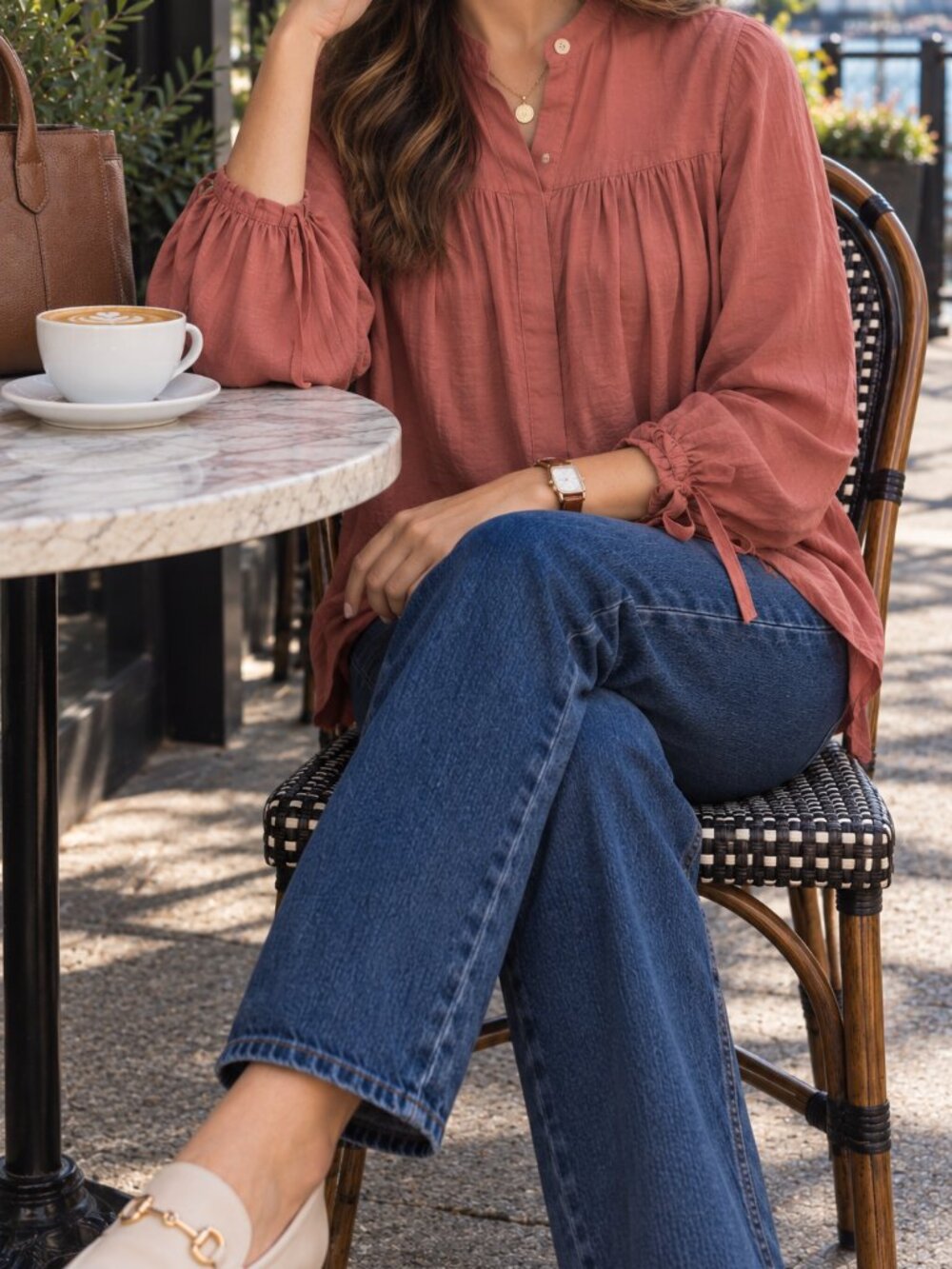 Abercrombie & Fitch Dusty Rose Pleated Long Sleeve Blouse Size XS